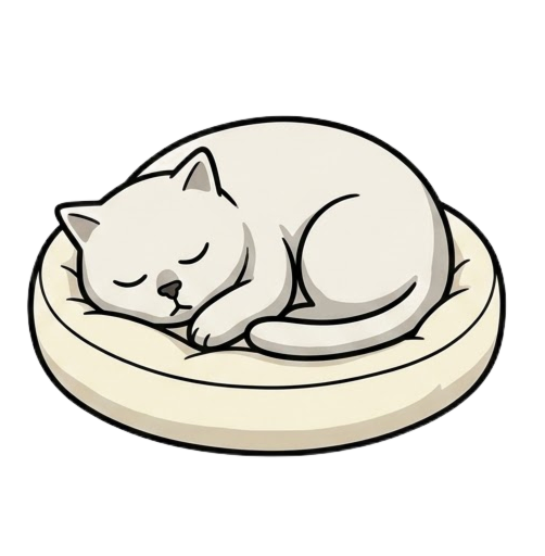 cat sleeping in a bed